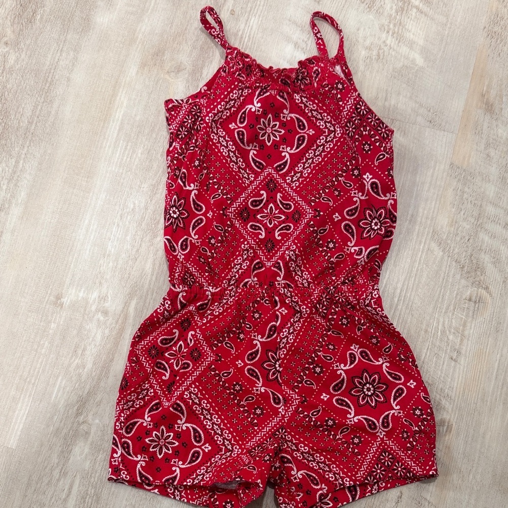 The Children's Place Red Bandana Print Romper